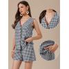imageAllegra K Gingham 2 Piece Outfits for Womens Summer Beach Plaid Sleeveless Vest and Shorts Matching SetsBlack