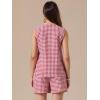 imageAllegra K Gingham 2 Piece Outfits for Womens Summer Beach Plaid Sleeveless Vest and Shorts Matching SetsRed