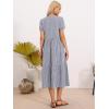 imageAllegra K Gingham Dress for Womens Summer Holiday Short Sleeve Midi Flowy Tie Front Beach DressesBlack Blue