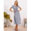 imageAllegra K Gingham Dress for Womens Summer Holiday Short Sleeve Midi Flowy Tie Front Beach DressesBlack Blue