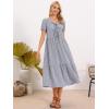 imageAllegra K Gingham Dress for Womens Summer Holiday Short Sleeve Midi Flowy Tie Front Beach DressesBlack Blue