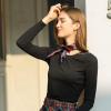 imageAllegra K Lady Dark Blue Red White Stripe Print Kerchief Square Small Neck Scarf WrapDark Blue Red White