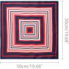 imageAllegra K Lady Dark Blue Red White Stripe Print Kerchief Square Small Neck Scarf WrapDark Blue Red White