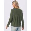 imageAllegra K Long Sleeve V Neck Blouse for Womens Casual Tops Lace Hollow Out Shirts Fall Winter Basic Tunic TopsArmy Green