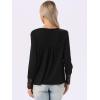 imageAllegra K Long Sleeve V Neck Blouse for Womens Casual Tops Lace Hollow Out Shirts Fall Winter Basic Tunic TopsBlack