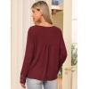 imageAllegra K Long Sleeve V Neck Blouse for Womens Casual Tops Lace Hollow Out Shirts Fall Winter Basic Tunic TopsWine Red