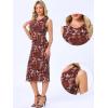 imageAllegra K Mesh Floral Dress for Womens Sleeveless Crew Neck Cocktail Party Fishtail Midi DressesBurgundy