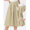 imageAllegra K Pleated Skirts for Women High Waisted Vintage ALine Business Casual Midi SkirtsKhaki