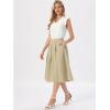imageAllegra K Pleated Skirts for Women High Waisted Vintage ALine Business Casual Midi SkirtsKhaki
