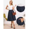 imageAllegra K Pleated Skirts for Women High Waisted Vintage ALine Business Casual Midi SkirtsNavy Blue