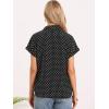 imageAllegra K Polka Dots Blouse for Women Summer Casual Short Sleeve Collar V Neck Work Office TopsBlack