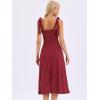 imageAllegra K Polka Dots Dress for Women Tie Shoulder Sleeveless ALine Valentines Day Midi DressesDark Red