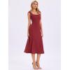 imageAllegra K Polka Dots Dress for Women Tie Shoulder Sleeveless ALine Valentines Day Midi DressesDark Red