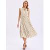 imageAllegra K Polka Dots Midi Dress for Womens Peasant Tie Neck Ruffle Sleeve DressesApricot
