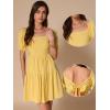 imageAllegra K Puff Sleeve Square Neck Dresses for Women Tie Back Casual Mini SundressesYellow