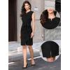 imageAllegra K Sheath Dress for Womens Sleeveless Business Belted Notched V Neck Professional Office Pencil DressesBlack