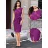 imageAllegra K Sheath Dress for Womens Sleeveless Business Belted Notched V Neck Professional Office Pencil DressesPurple