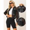imageAllegra K Sheer Bomber Jacket for Womens Zip Up Long Sleeve See Through JacketsBlack