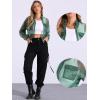 imageAllegra K Sheer Bomber Jacket for Womens Zip Up Long Sleeve See Through JacketsGreen