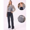 imageAllegra K Sheer Bomber Jacket for Womens Zip Up Long Sleeve See Through JacketsGrey