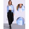 imageAllegra K Sheer Bomber Jacket for Womens Zip Up Long Sleeve See Through JacketsLight Blue
