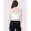 imageAllegra K Sheer Bomber Jacket for Womens Zip Up Long Sleeve See Through JacketsWhite