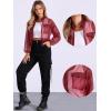 imageAllegra K Sheer Bomber Jacket for Womens Zip Up Long Sleeve See Through JacketsWine Red