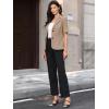 imageAllegra K Short Sleeve Blazer for Womens Work Office Notched Lapel Button Down Suit JacketsCamel