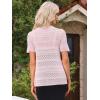 imageAllegra K Short Sleeve Cardigans for Women Summer Crochet Open Front Knit Cardigan ShrugsLight Pink