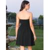 imageAllegra K Strapless Party Dress for Women Sleeveless Solid Flare Mini Tube Top DressesBlack