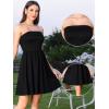 imageAllegra K Strapless Party Dress for Women Sleeveless Solid Flare Mini Tube Top DressesBlack