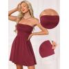 imageAllegra K Strapless Party Dress for Women Sleeveless Solid Flare Mini Tube Top DressesDark Red