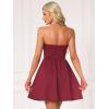 imageAllegra K Strapless Party Dress for Women Sleeveless Solid Flare Mini Tube Top DressesDark Red