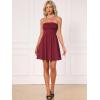 imageAllegra K Strapless Party Dress for Women Sleeveless Solid Flare Mini Tube Top DressesDark Red