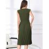 imageAllegra K Summer Dress for Women 2026 Elegant Sleeveless V Neck ALine Pleated Flowy Midi DressArmy Green