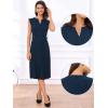 imageAllegra K Summer Dress for Women 2026 Elegant Sleeveless V Neck ALine Pleated Flowy Midi DressDeep Blue