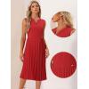 imageAllegra K Summer Dress for Women 2026 Elegant Sleeveless V Neck ALine Pleated Flowy Midi DressRed