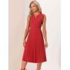 imageAllegra K Summer Dress for Women 2026 Elegant Sleeveless V Neck ALine Pleated Flowy Midi DressRed