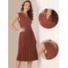 imageAllegra K Summer Dress for Women 2026 Elegant Sleeveless V Neck ALine Pleated Flowy Midi DressRust Red