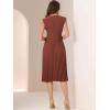 imageAllegra K Summer Dress for Women 2026 Elegant Sleeveless V Neck ALine Pleated Flowy Midi DressRust Red