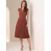imageAllegra K Summer Dress for Women 2026 Elegant Sleeveless V Neck ALine Pleated Flowy Midi DressRust Red