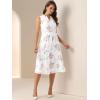 imageAllegra K Summer Floral Dress for Women Tie Waist Chiffon Sleeveless Tank Dresses with LiningWhite