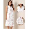 imageAllegra K Summer Floral Dress for Women Tie Waist Chiffon Sleeveless Tank Dresses with LiningWhite