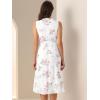 imageAllegra K Summer Floral Dress for Women Tie Waist Chiffon Sleeveless Tank Dresses with LiningWhite