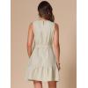 imageAllegra K Summer Tank Dress for Women Casual Belted Sleeveless Mini Swing SundressKhaki