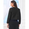imageAllegra K Tweed Jackets for Women Long Sleeve Collarless Open Front Cardigan Business Work Blazer Suit JacketBlack