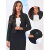 imageAllegra K Tweed Jackets for Women Long Sleeve Collarless Open Front Cardigan Business Work Blazer Suit JacketBlack