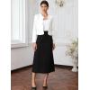 imageAllegra K Tweed Jackets for Women Long Sleeve Collarless Open Front Cardigan Business Work Blazer Suit JacketWhite