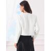 imageAllegra K Tweed Jackets for Women Long Sleeve Collarless Open Front Cardigan Business Work Blazer Suit JacketWhite