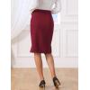 imageAllegra K Wear to Work Pencil Skirts for Womens Business Knee Length High Waist Bodycon Suit SkirtBurgundy